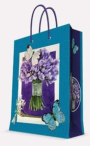 Пакет Феникс Бумажный Сиреневый букет 11*13,7*6,2см 39640