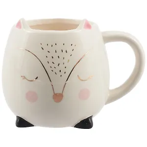 Кружка с ушками Лисичка с закрытыми глазками (керамика) (350мл) (12-06641-2719-9)