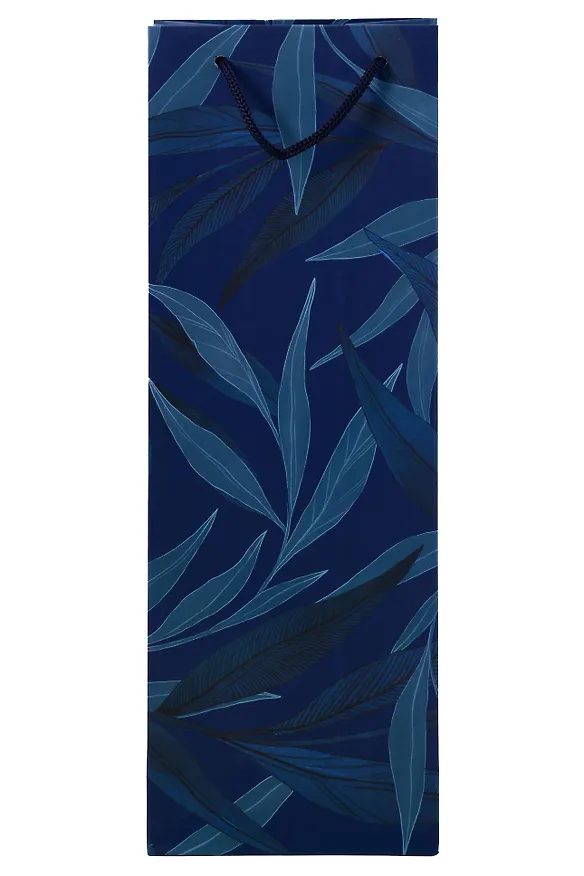 Пакет бутылочный 36*12*8,5 "Тропические  листья" бум.мат.ламинат 3024666 — 2