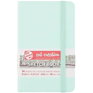 Скетчбук 9*14 80л "Art Creation" мятный, нелинованн. 140г/м2, слоновая кость, тв.обл., Royal Talens