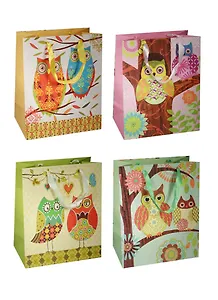 Пакет подарочный бумажный А3 "Cовы. Owls расписные"