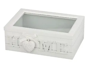 Шкатулка для чая Снежно-белый прованс (20х15х8,5) (222-186)