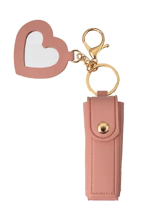 Брелок-футляр для помады с зеркалом Пудровый (текстиль) (12-3307025189-21) 3112447