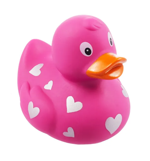 Игрушка для ванной, уточка резиновая FUNNY DUCKS "Розовая c сердечками уточка" (1938) 3122547 — 4