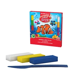 Пластилин классический 10 цветов ArtBerry®/Артберри® с Алоэ Вера, со стеком, 180г. 343012