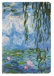 Записная книжка А7 30 листов в клетку, "Клод Моне. Водяные лилии", сшивка