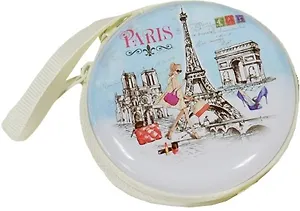 Монетница на молнии Париж (металл), d=7см, h=3см