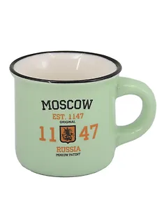 Кружка маленькая Герб, зеленая (фарфор) (75мл) (Москва) (065-9-19-N05)