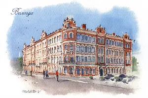 Открытка Вологда Гостиница "Золотой Якорь"