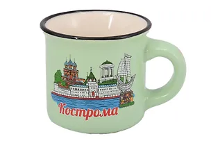 Кружка маленькая зеленая Кострома (фарфор) (065-9-33) 3147871