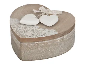 Шкатулка сердце Прованс старинное кружево (12,5х12,5х7) (222-196)