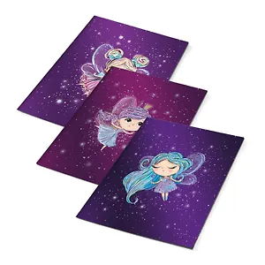 Обложки 03шт д/тетрадей "ФЕЕЧКИ" 346*215мм, ПВХ 70мкм, три наклейки для персонализации, подвес