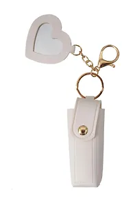 Брелок-футляр для помады с зеркалом Белый (текстиль) (12-3307025189-20)
