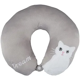 Подголовник с кнопкой Котик пушистый (текстиль) (30х30) (12-00700-012752) 2881162