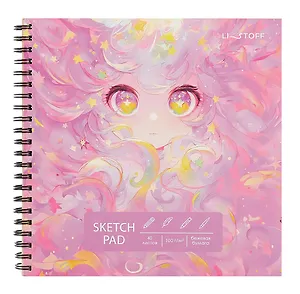 Скетчбук 190*190 40л "Зачарованная" 100г/м2, мел.картон, выб.лак, евроспираль