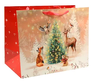 Пакет А3+ 50*40*25 "Новый год в лесу!" Новый год, бум.ламинат