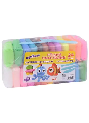 Лёгкий пластилин "Юнландия" 24 цвета + 3 стека 2959362