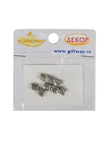 Фурнитура металл бусина Квадрат серебро (00009807) (8шт) (7х3мм) (10 г/уп.)