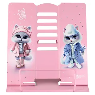 Подставка для книг/учебников "ГОРОДСКИЕ КОШЕЧКИ" 19х20х15,5см, розовая, металл 3102429