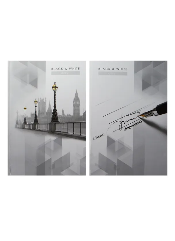 Ежедневник недат. А5 176л "Black & White" 7БЦ, глянц.ламинация, ассорти, БиДжи 238559 — 2