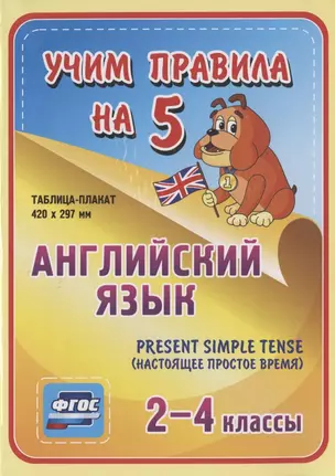 Английский язык. Present Simple Tense (настоящее простое время). 2-4 классы. Таблица-плакат — 2784410 — 1