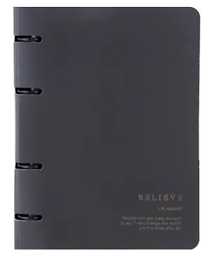 Тетрадь на кольцах «Believe. Черный» 120 листов в клетку, А5, сменный блок - Be Smart 3031984