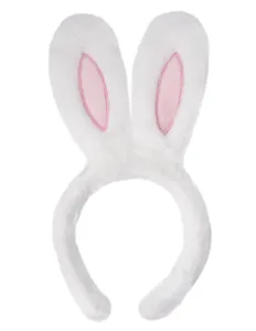 Ободок новогодний Ушки зайки (белый) (текстиль) (12-6122-HNY5)