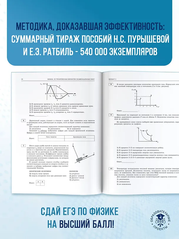 Книга ЕГЭ-2026. Физика. 30 тренировочных вариантов экзаменационных работ для подготовки к единому государственному экзамену (Наталия Пурышева, Елена Ратбиль) — 9
