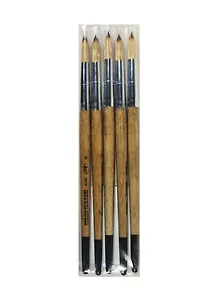 Кисть синтетика под мангуста круглая №8 ручка короткая, серия 1Т14, ЖК