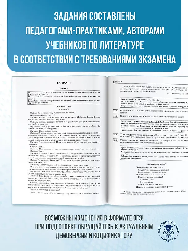 Книга ОГЭ-2026. Литература. 10 тренировочных вариантов экзаменационных работ для подготовки к основному государственному экзамену (Елена Зинина, Алексей Федоров) — 7