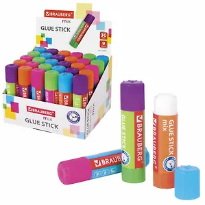 Клей-карандаш 09г "MIX" PVP основа, BRAUBERG
