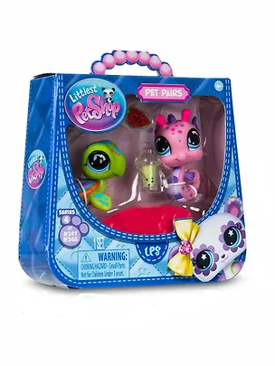 Игровой набор Littlest Pet Shop, "Пара друзей Пляжные приключения", 2 фигурки Морской конек и Черепашка, подарочная упаковка, 4+ 3127550
