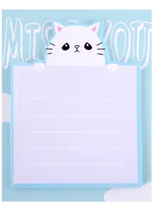 Блок бумаги самоклеящийся 6,5*8,5 30л "Meow" на магните, ассорти, инд.уп.