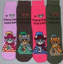 Питер Коты, носки женские, р.23-25, ассорти