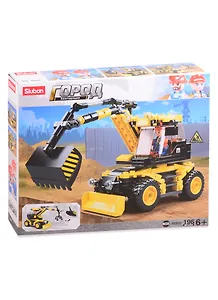 Конструктор серии Город, Экскаватор, 196 деталей, кор.