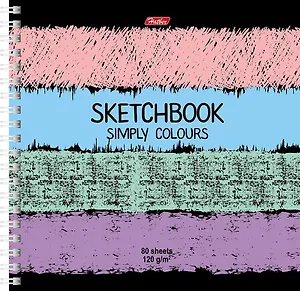 Тетрадь 80л.,А5 SketchBook Simply Colours без линовки, твердая подложка на гребне