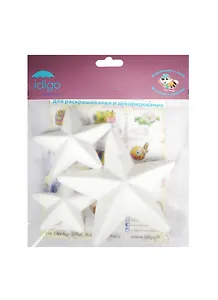 Заготовка из пенопласта Звезды IDIGO (dh404) (3шт.х8,10,14см) (3+) (упаковка)