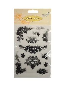 Силиконовые штампы для скрапбукинга на подложке в пакете, розы