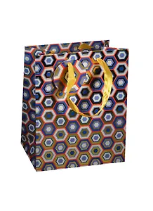 Пакет подарочный бумажный А5 18*23*10 "Разноцветные соты",нейтр., разноцвет., мат. ламинат, Хансибэг