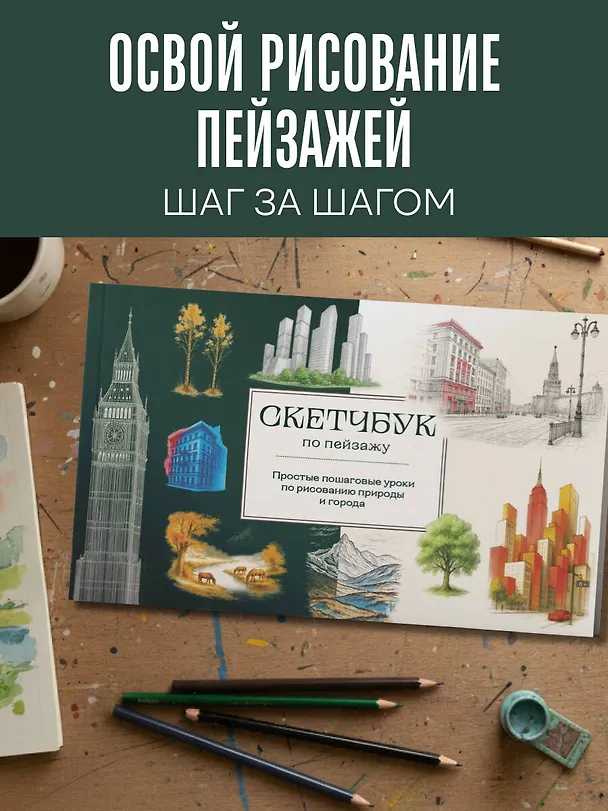 Книга Скетчбук по пейзажу. Простые пошаговые уроки по рисованию природы и города (Анна Николаева) — 5
