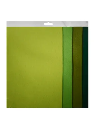 Набор феТетрадь листовой Зеленый градиент (HY110131) (20х30см) (1,4мм) (4цв.) (Hobby and You) (упаковк 2516108