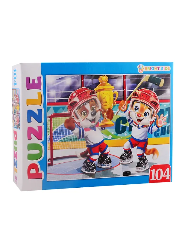 Пазл Игра в хоккей Artpuzzle Рыжий кот  ТМ Брайт кидс 104 элемента ПА-0602 2794756 — 1