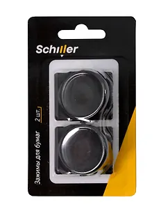 Зажимы для бумаги 02шт металл, на магните, Schiller