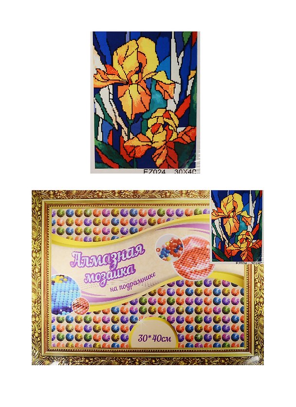 Tukzar, Алмазная мозаика по номерами 30*40 Ирисы 2549008 — 1