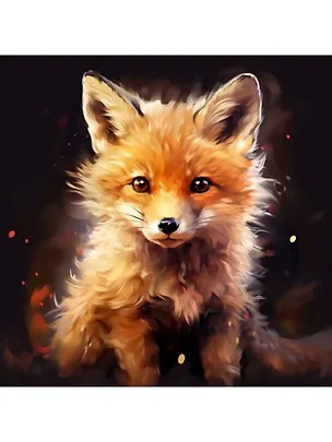 Холст с красками по номерам "Малыши. Маленькая лисица", 30 х 30 см 3113010