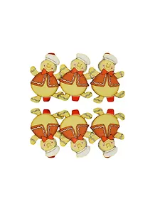 Прищепки декор новогодние Пряничные человечки (154183) (набор 6шт) (микс) (упаковка)