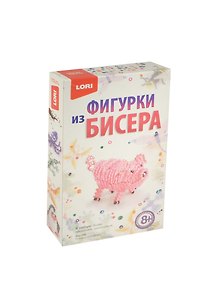 LORI Бис-056 Фигурки из бисера Розовый поросенок (набор для творчества) (8+) (коробка)