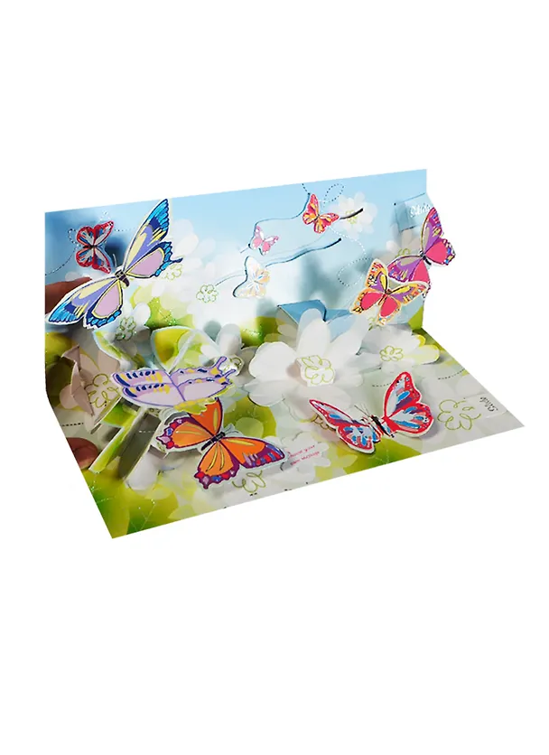 3D открытка Бабочки (Butterflies) (панорама) (A034) (24,5х12) 2422736 — 1