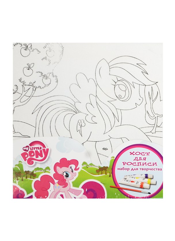 Холст д/росписи MultArt My Little Pony (182394) (15х15см) (краски+кисточка) (набор д/творч.) (3+) (в кор. 48шт) 2476755 — 1