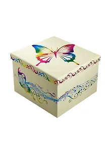 Коробка подарочная "Бабочка" 18*18*13 квадратная, гологр.тиснение, картон, Вейксинг